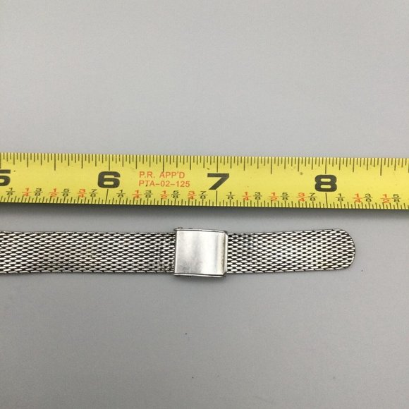 Vintage Seiko Automatic Watch Women Silver Tone Date Blue Oval Dial Mesh Band - Picture 12 of 12